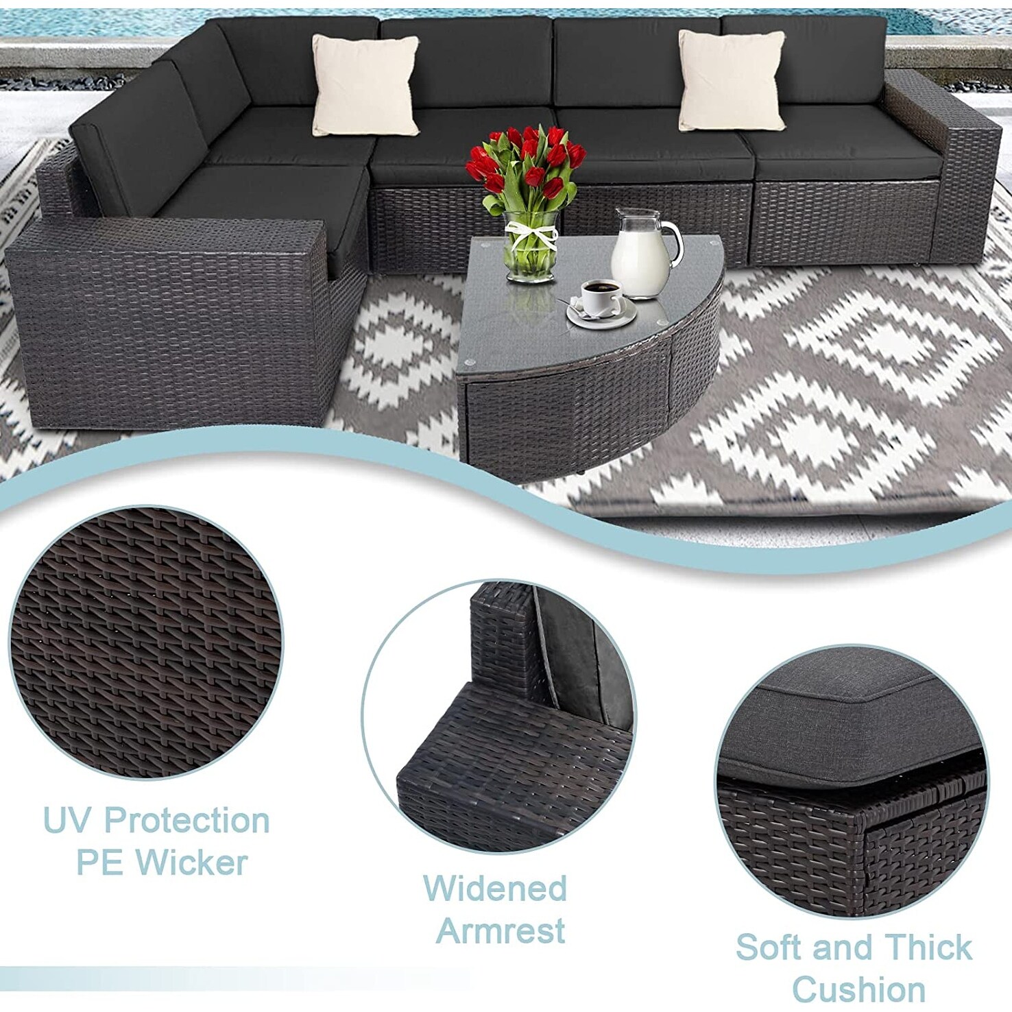 Suncrown outdoor furniture store sectional sofa and chair
