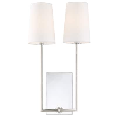 Lena 2 Light Polished Chrome Wall Mount - 10'' W x 18'' H x 7'' D