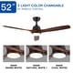 preview thumbnail 108 of 199, 42“/52"/60"/48" Noiseless Walnut Wood Ceiling Fan with Remote Control, Integrated Light Optional