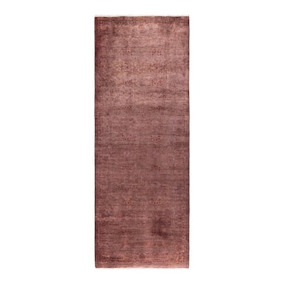 Contemporary Overdyed Wool Hand Knotted Runner - 3' 2" x 8' 4"
