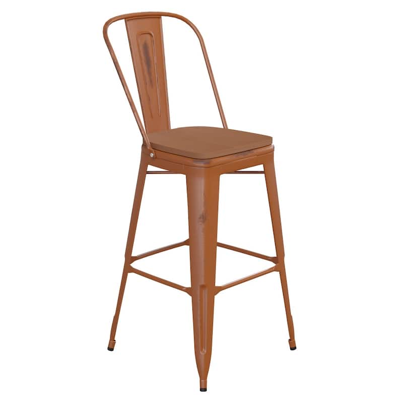 All-Weather Bar Height Stool with Poly Resin Seat