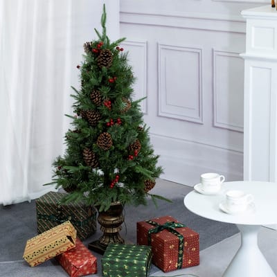 4FT Realistic-looking Compact Artificial Christmas Tree for Small Spaces
