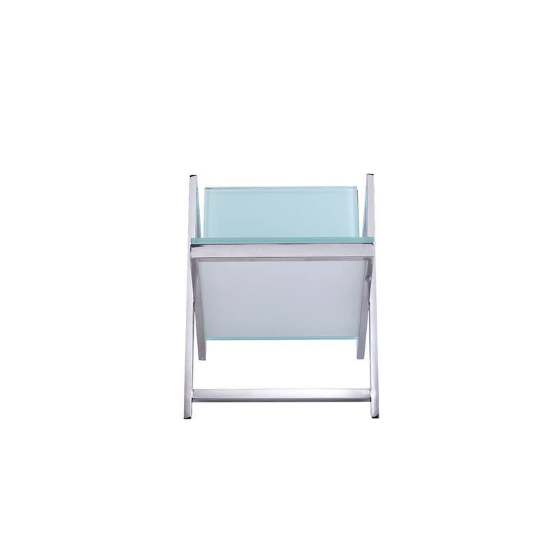 Pasargad Home Luxe Glass & Steel Magazine Holder