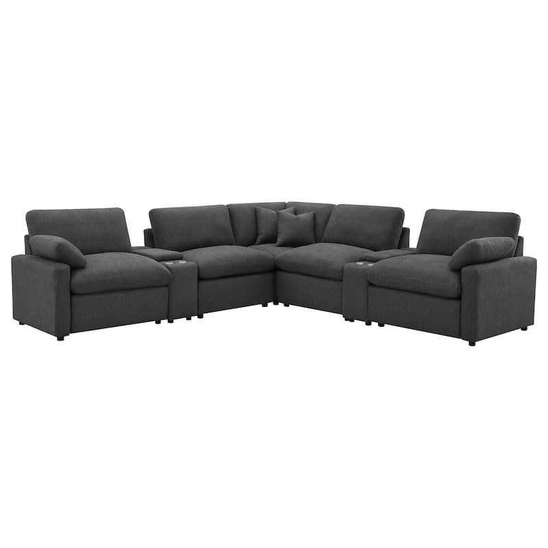 Collins 7-Piece Modular Power Reclining Sectional - Dark Grey