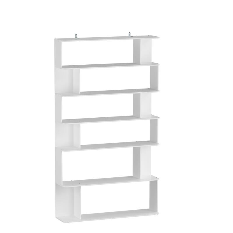 81.9"H Bookshelf Unique Side Table and Bookcases Room Divider Bookcase
