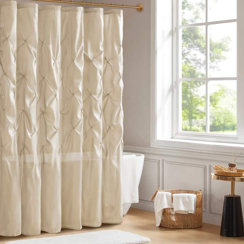 Madison Park Laurel Tufted Semi-Sheer Shower Curtain