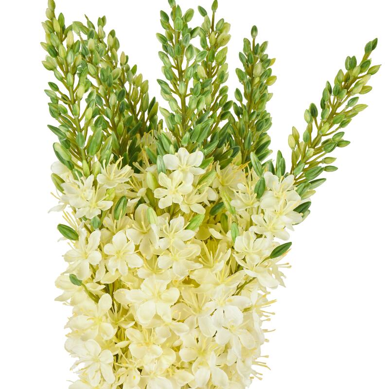 White Faux Foliage Tall Eremurus Artificial Flower Stem (Set of 8)