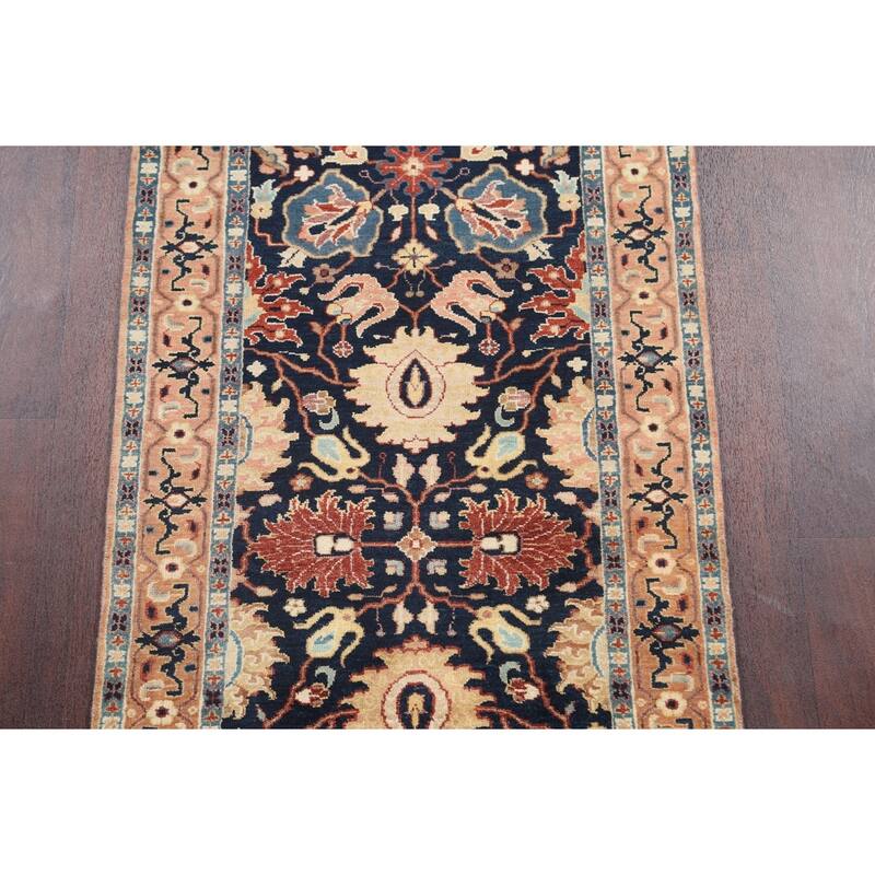 Vegetable Dye Floral Heriz Serapi Oriental Runner Rug Hand-knotted - 2'8" x 9'9"
