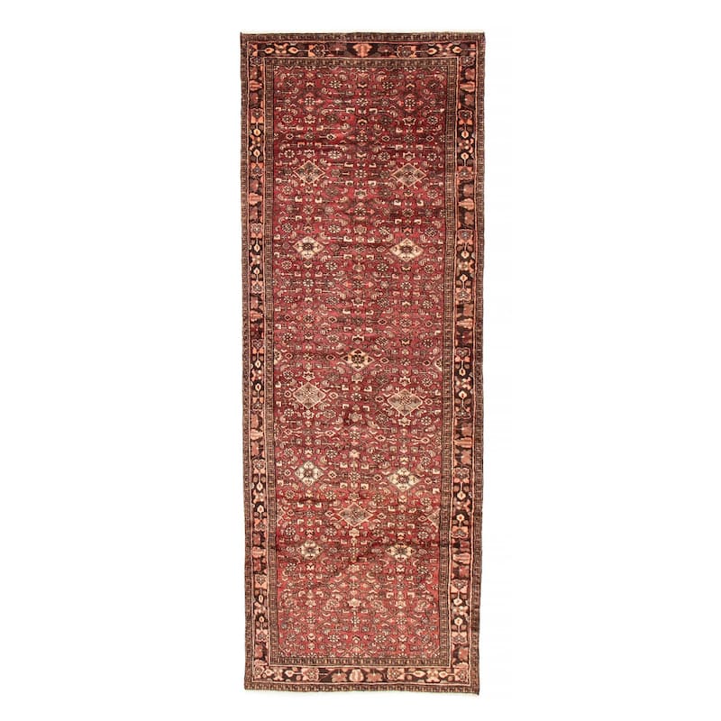 ECARPETGALLERY Hand-knotted Andelz Dark Red Wool Rug - 3'9 x 11'0 - Dark Red - 3'9 x 11'0