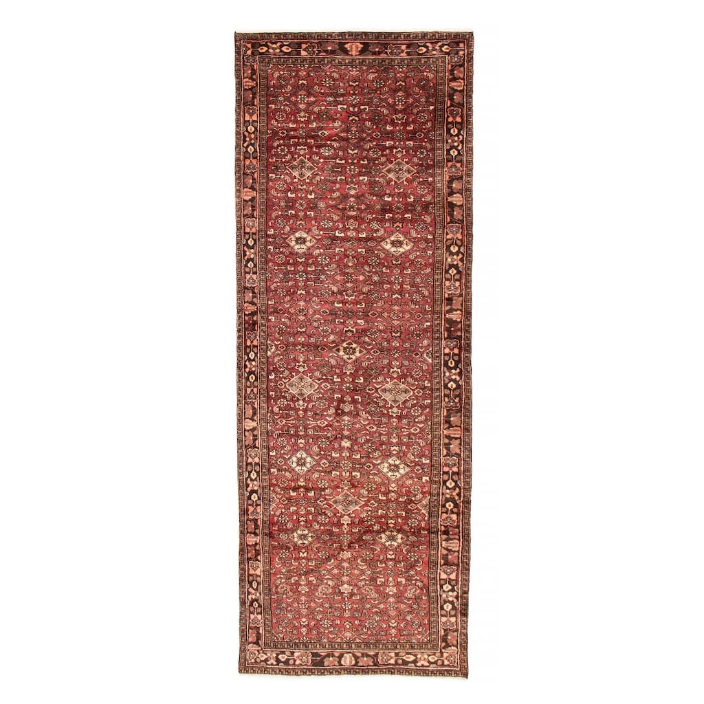 ECARPETGALLERY Hand-knotted Andelz Dark Red Wool Rug - 3'9 x 11'0