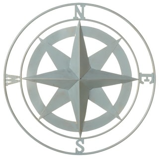 Shop Set Of 2 Distressed Finish Gray Iron Small Compass Wall Decor