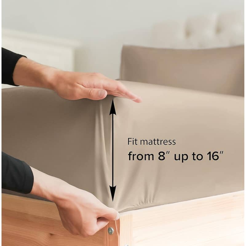 CGK Linens 100% Cotton Deep Pocket 14" - 16" Ultra Soft Fitted Sheet