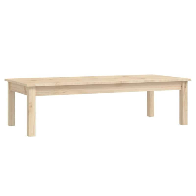 vidaXL Coffee Table Brown Solid pine wood 43.3 in x 19.7 in x 11.8 in - 19.7 in x 43.3 in x 11.8 in