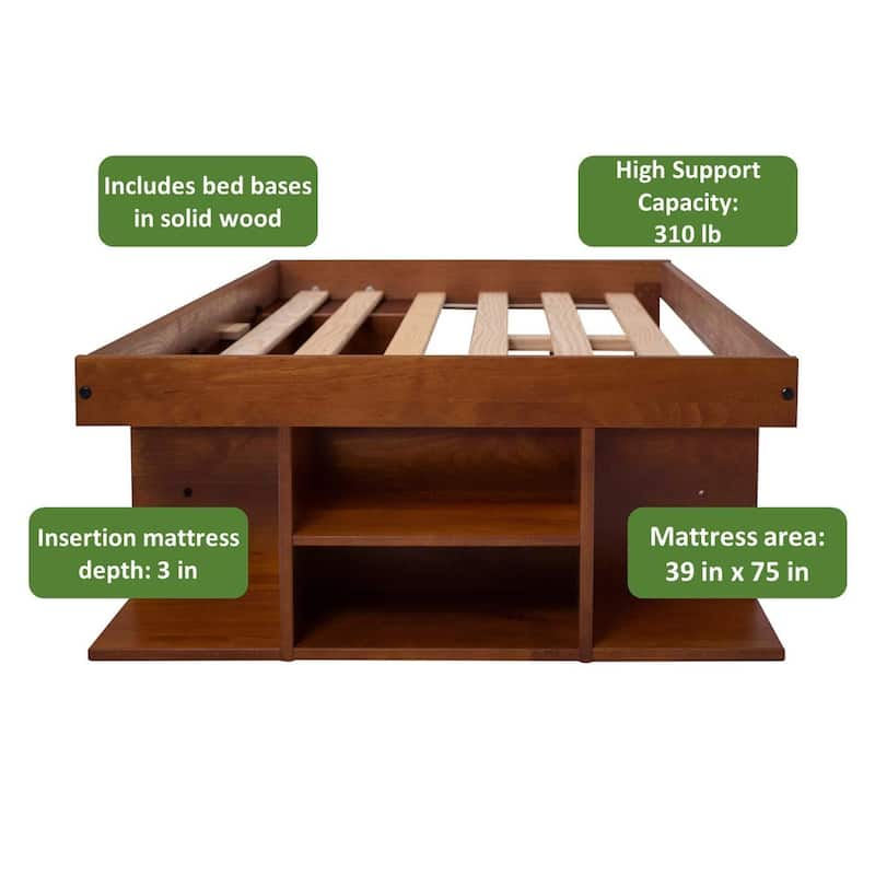 Copper Grove Rivne Storage Platform Bed with Drawers and Shelves