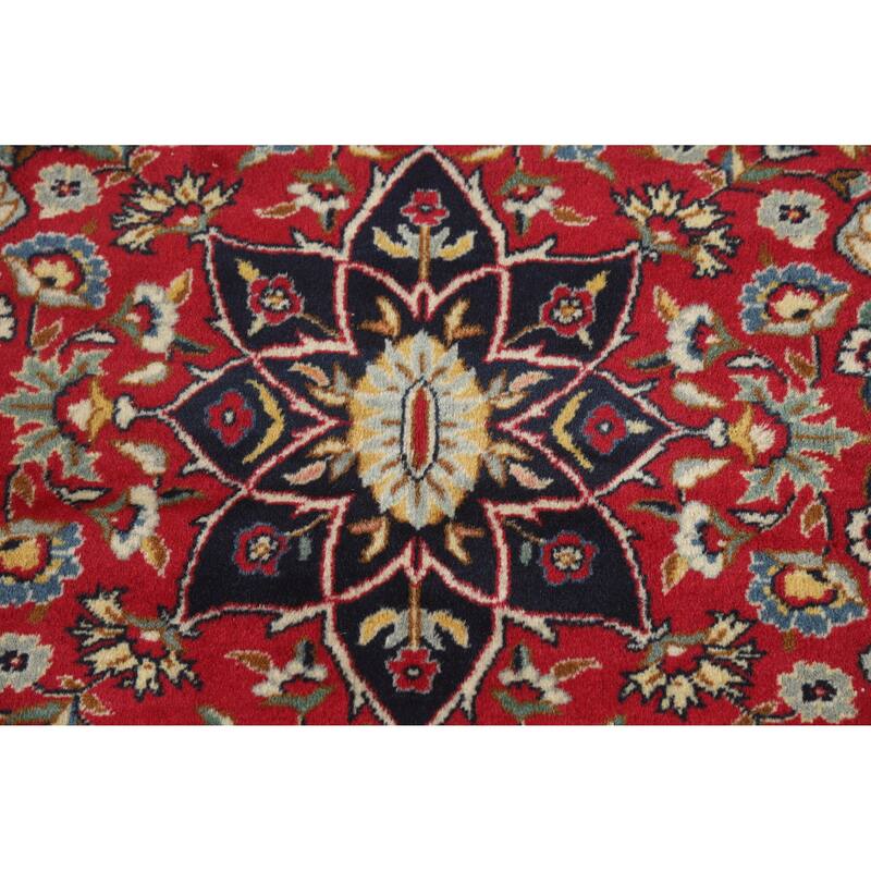 Hand Knotted Oriental 100% Wool Carpet Traditional Floral Beige & Ivories Tabriz Area Rug - 9' 10'' X 6' 5''