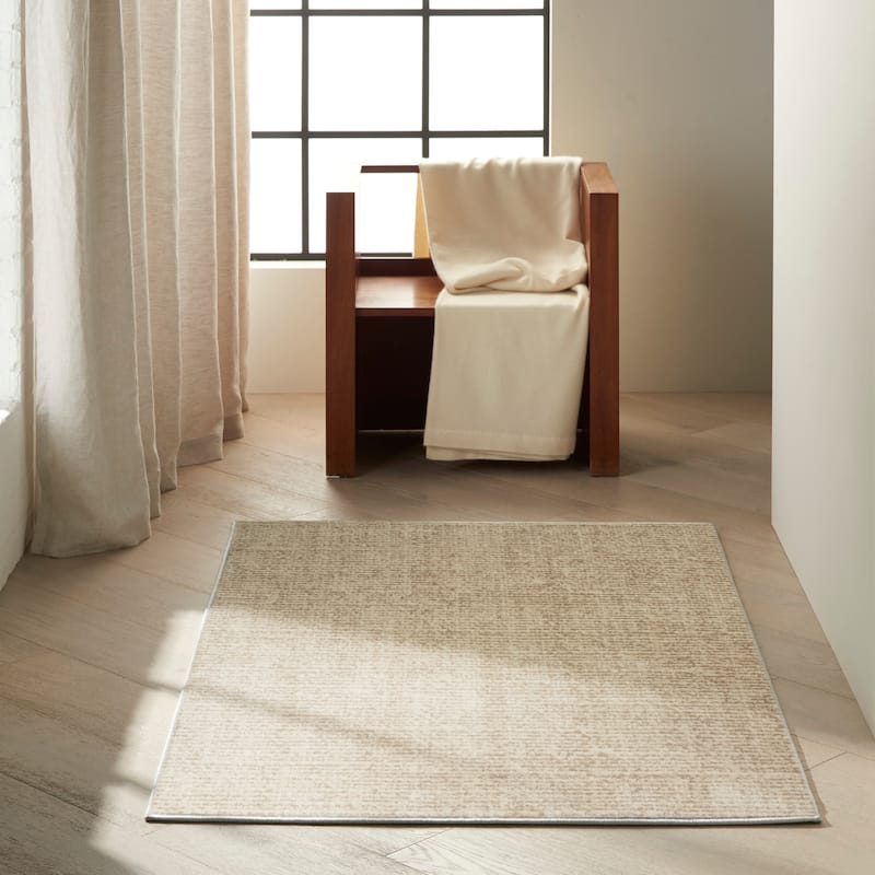 Calvin Klein Etched Indoor only Beige Solid Area Rug