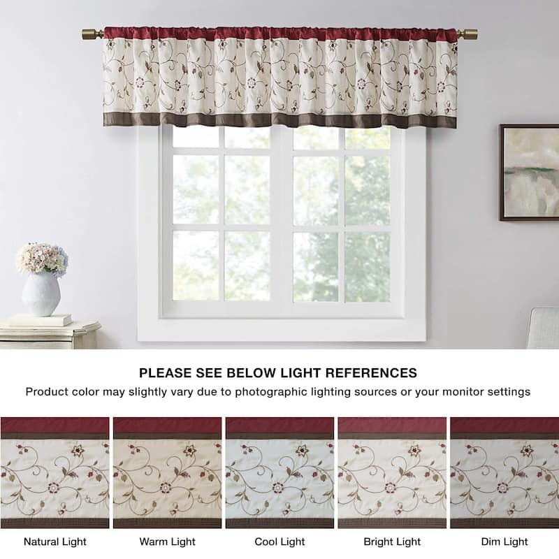 Madison Park Belle Embroidered Window Valance