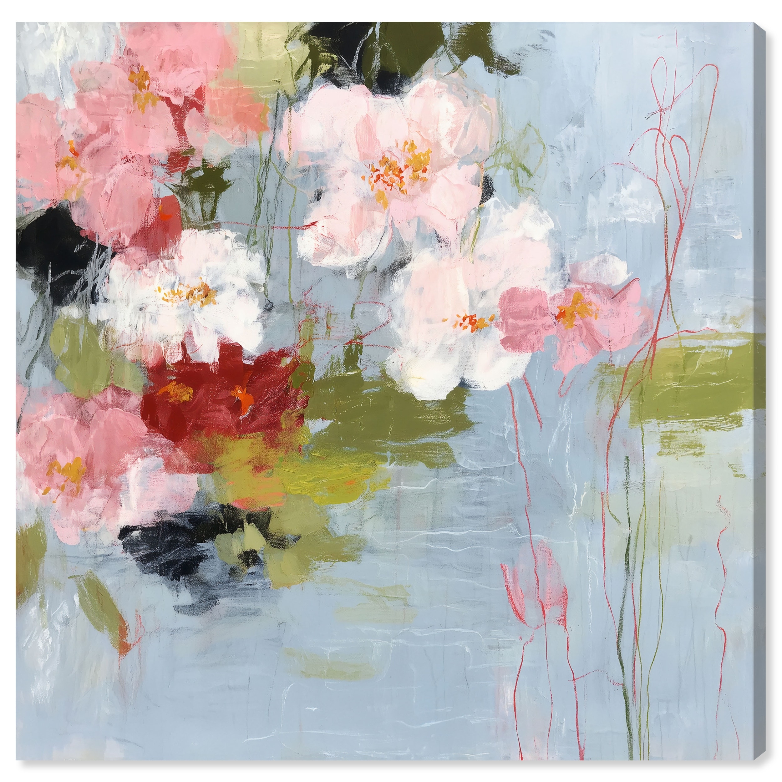 Silk Lilies II Floral Abstract Art Canvas Print by Art Remedy