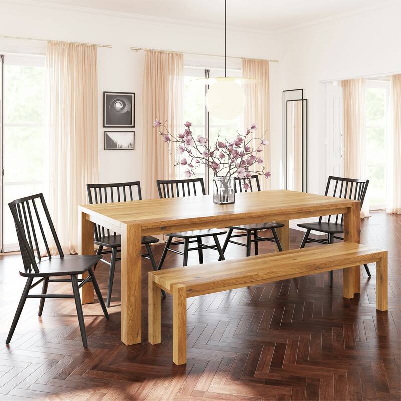 Poly and Bark Festa 71" Solid American Oak Bench - Oak