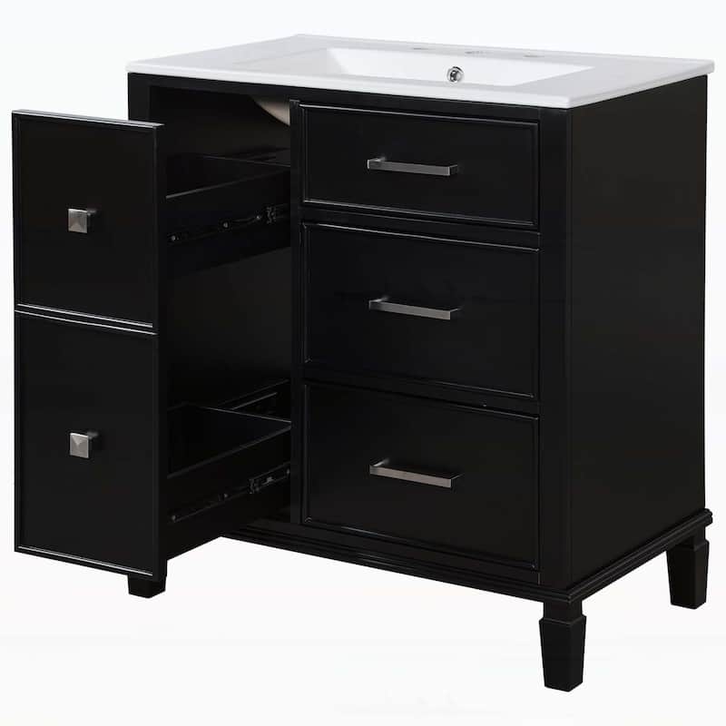 30 Inch Bathroom Vanity with Ceramic Sink