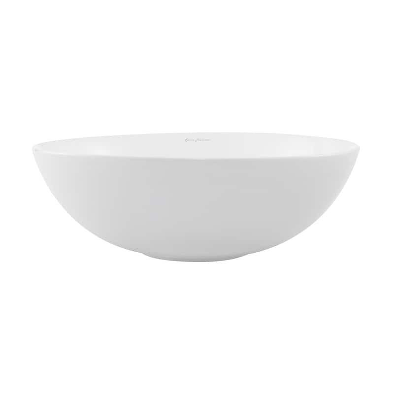Chaux 16 Ceramic Sink In Shiny White - 15.65" x 15.65" 5.3" - 15.65" x 15.65" 5.3" - White