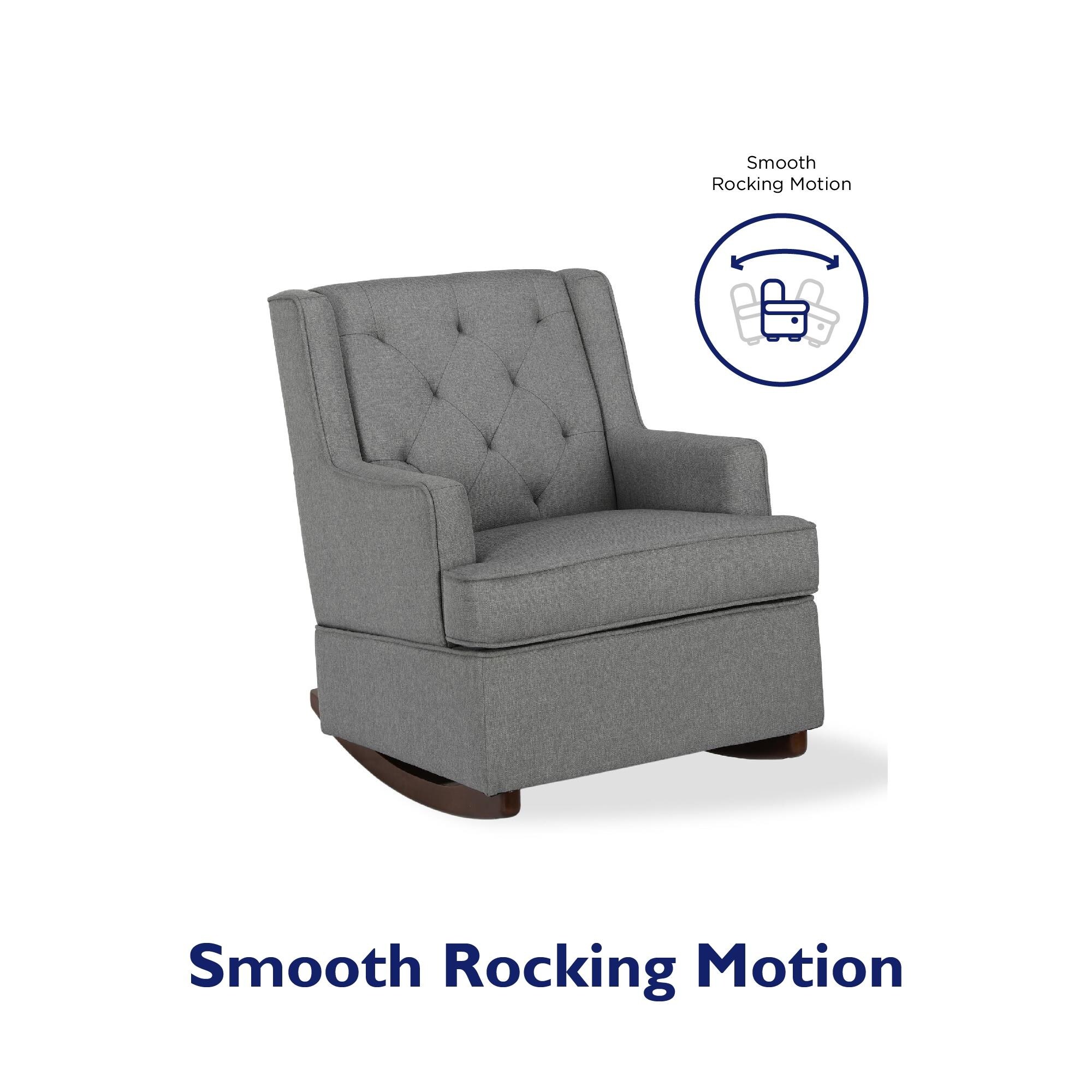 Baby Relax Bennet Transitional Wingback Nursery Rocker Chair Gray
