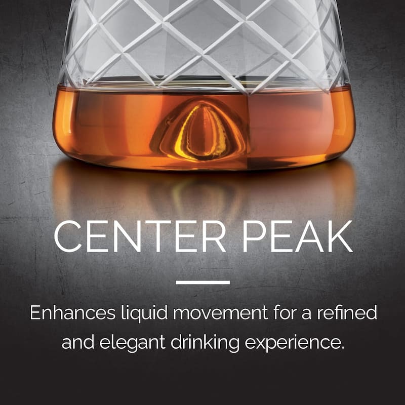 Final Touch 4 Piece Lead Free Crystal Whiskey Decanter Set - Decanter: 35 oz and Glasses: 13.5 oz