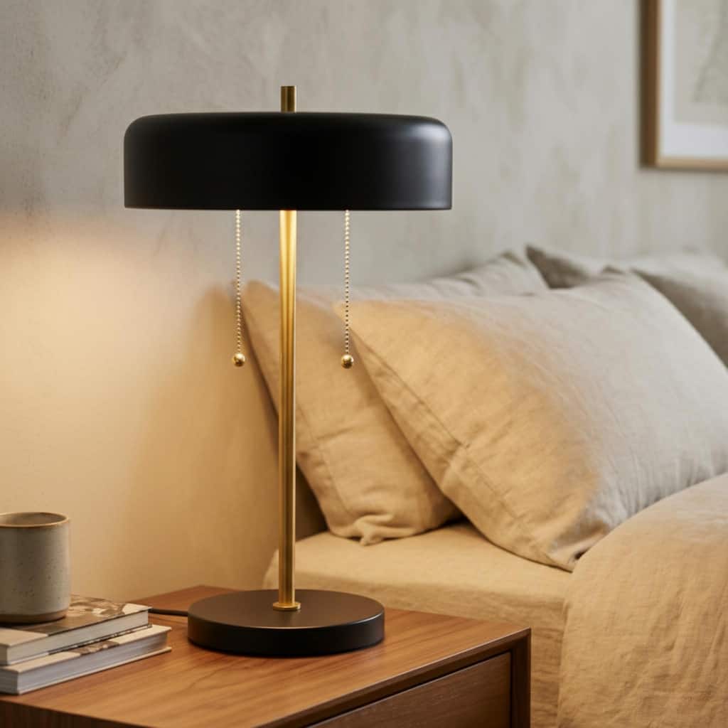 Nicole Modern Black and White Drum Table Lamp