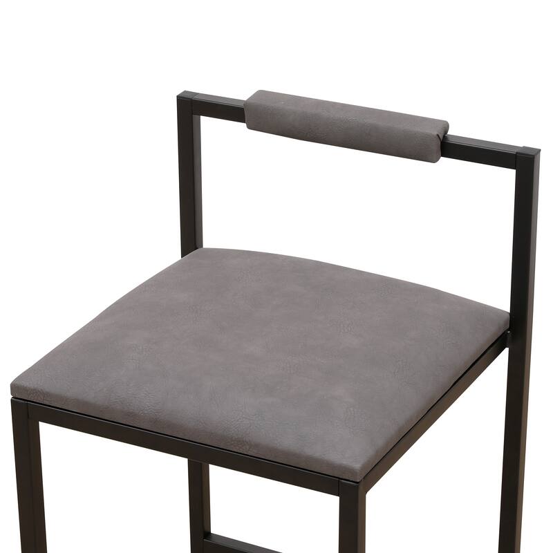 GDFStudio - Cavalli Modern Faux Leather Upholstered Armless Counter Height Bar Stool with Metal Frame & Backrest, Set of 2
