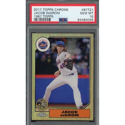 Jacob deGrom 2017 Topps Chrome 1987 Baseball Card #87T21 Graded PSA 10 - 8'6" x 11'6"