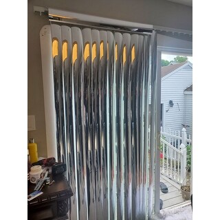 Top Product Reviews For Silver Mirror Vinyl Vertical Blind 84 L X 36 To 98 W Cordless 20740931 Overstock