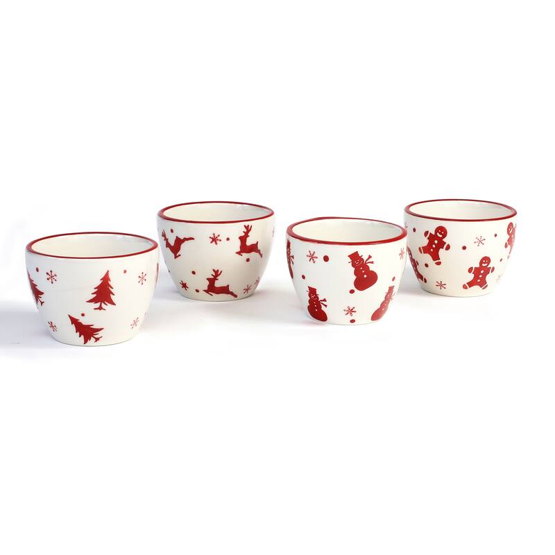 Euro Ceramica Winterfest 4 Piece Holiday Entertaining Set