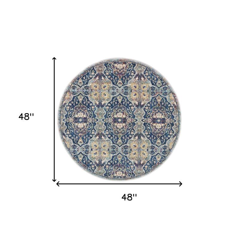 Power Loomed Distressed Floral Traditional Non Skid Area Rug