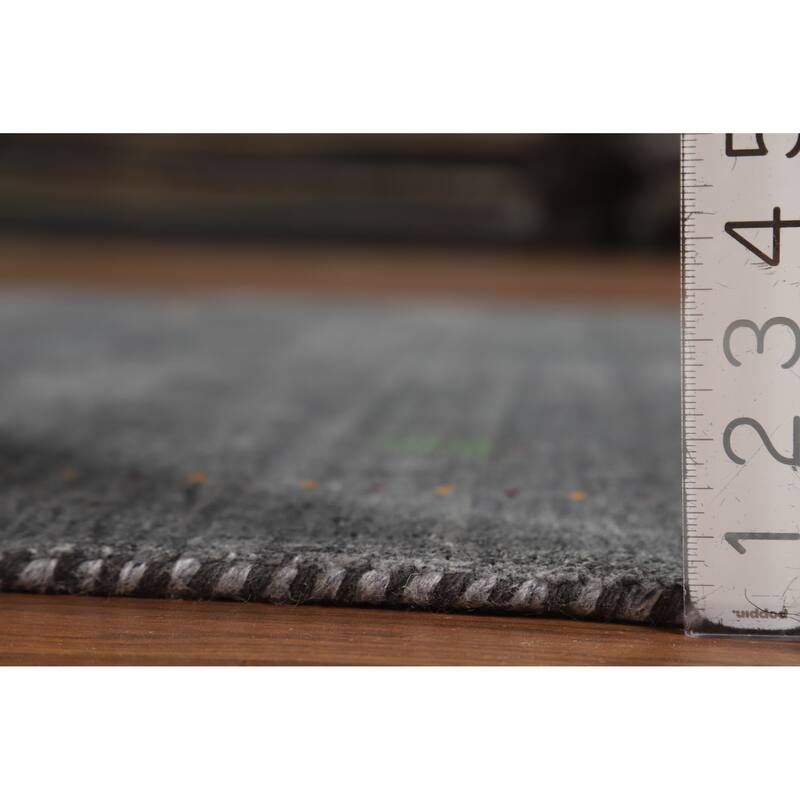 Hand Knotted Oriental 100% Wool Carpet Tribal Animal Pictorial Greys & Charcoal Gabbeh Area Rug - 5' 9'' X 4' 5''