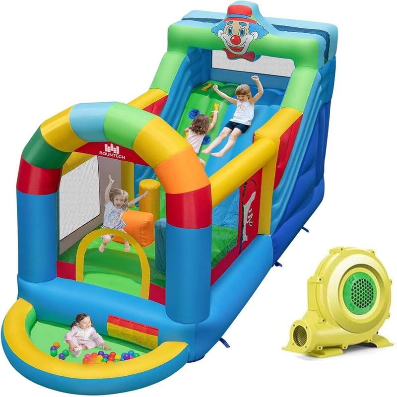 14.5x6FT Inflatable Bounce House Blow Up Castle w/ 735W Blower - Colorful - Colorful