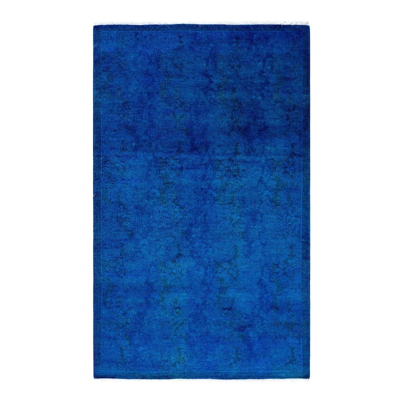 Fine Vibrance One-of-a-Kind Hand-Knotted Area Rug - Blue, 3' 1" x 5' 1" - 3' 1" x 5' 1"