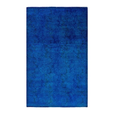 Fine Vibrance One-of-a-Kind Hand-Knotted Area Rug - Blue, 3' 1" x 5' 1" - 3' 1" x 5' 1"