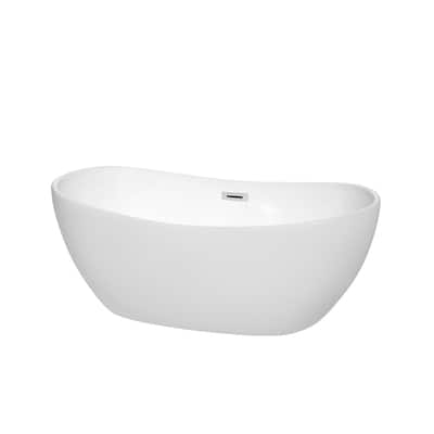 Wyndham Collection Rebecca 60" Free Standing Acrylic Soaking Tub with