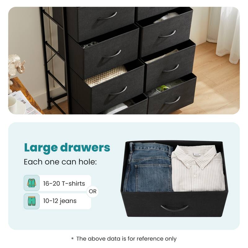 Dresser Storage Tower with 10 Fabric Drawers