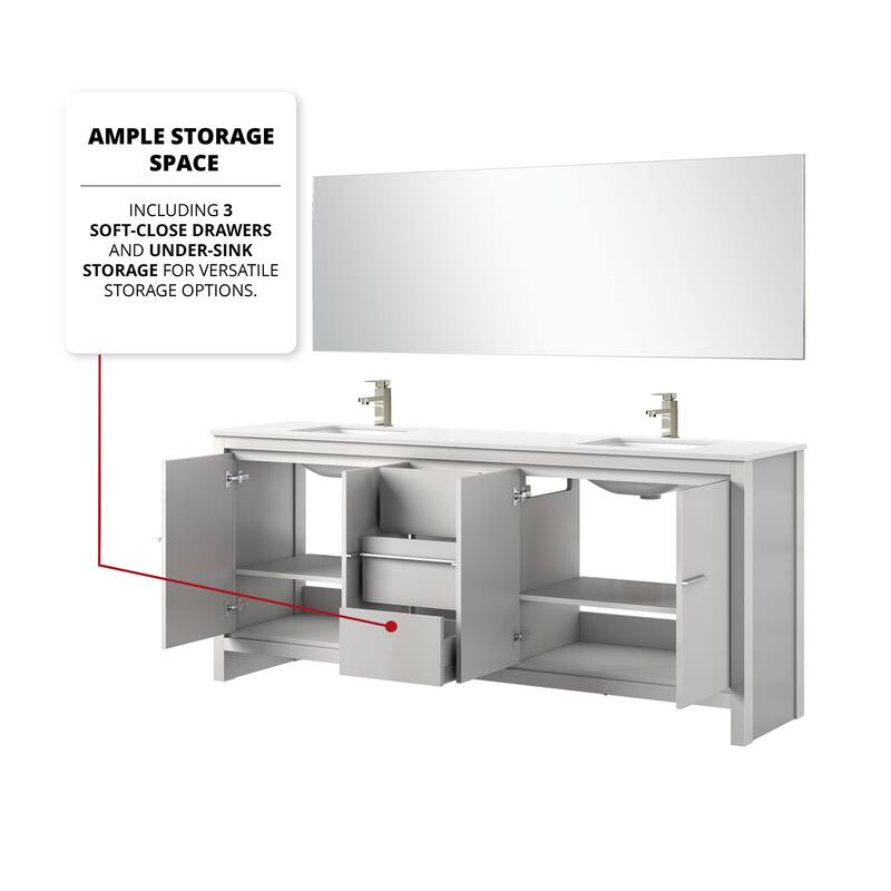 Lafarre Bath Vanity with Cultured Marble Top, Sink, Mirror and Brushed Nickel Faucet