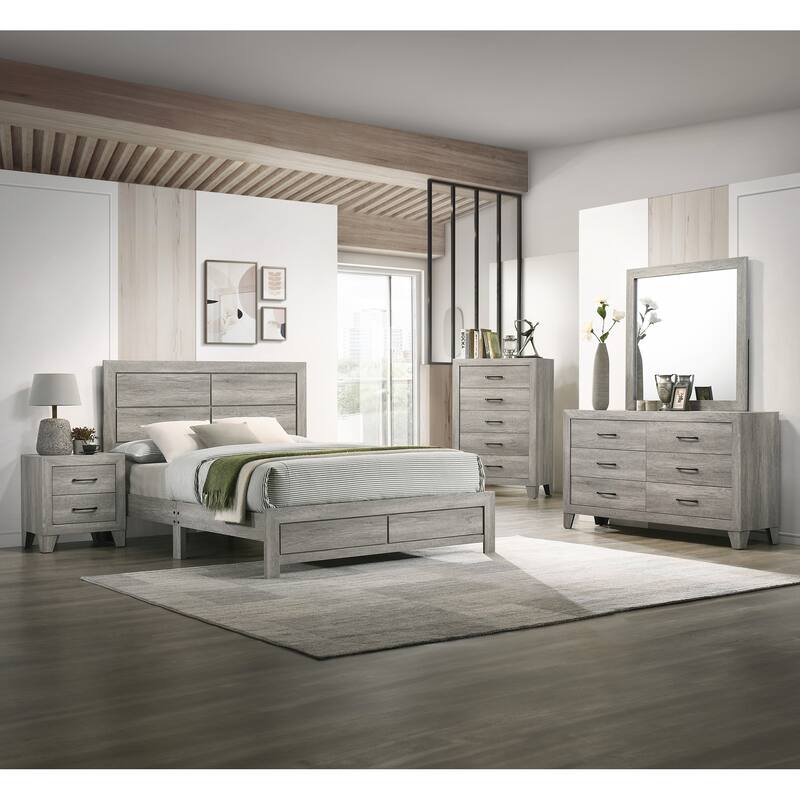 1pc Contemporary Two-Drawers Nightstand