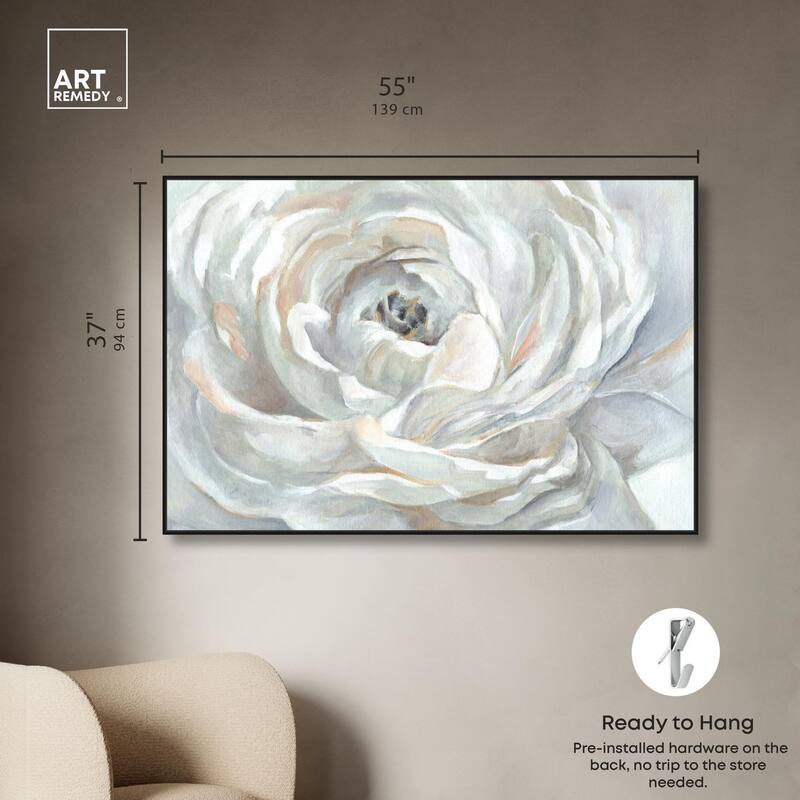 Powdery Peony Canvas by Art Remedy