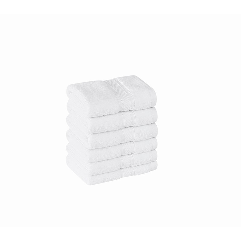 Royal Velvet Regal Plush Towel Collection - 6 Hand Towels - White