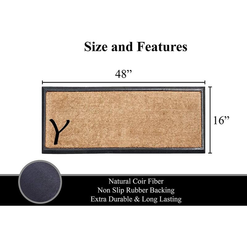Rubber/Coir Molded Lucida 16-inch x 48-inch Monogrammed Doormat