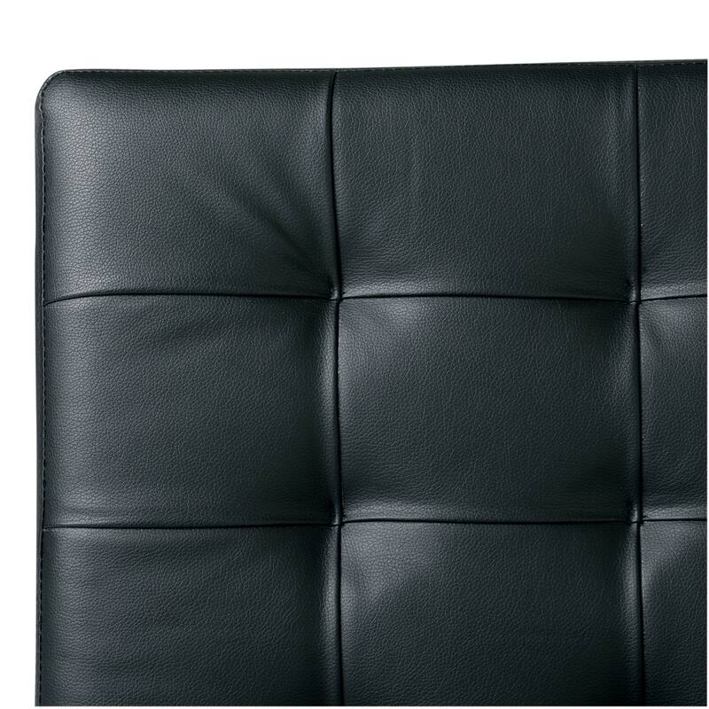 Attriom Bonded Leather and Metal Armless Mid Century Accent Chair - 30.25 x 26 x 34.75"