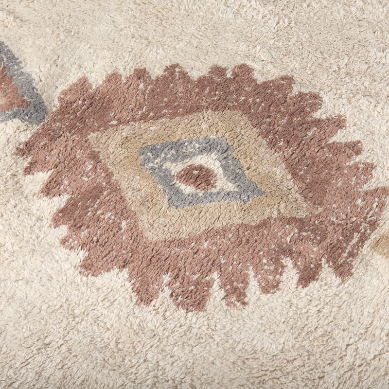 Carla 5x8 Earthy Neutrals Patterned Cotton Area Rug - 96.0L x 60.0W x 1.0H - 96.0L x 60.0W x 1.0H