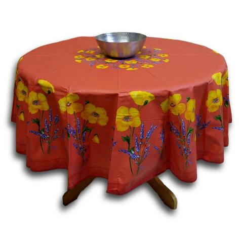 Wipeable Spill Resistant Provencal Cotton Cannes Collection Tablecloth