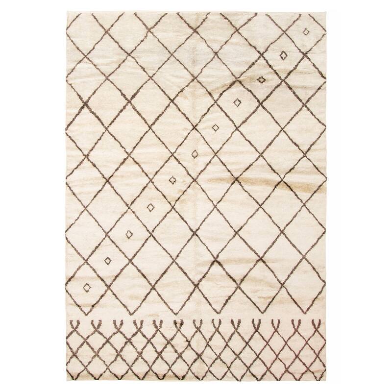 ECARPETGALLERY Hand-knotted Tangier Cream Wool Rug - 6'3 x 8'10 - Cream - 6'3 x 8'10