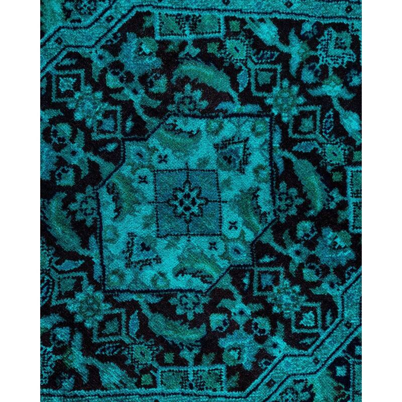 Fine Vibrance, One-of-a-Kind Hand-Knotted Area Rug - Blue, 6' 8" x 6' 9" - 6' 8" x 6' 9"