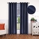 preview thumbnail 88 of 168, Superior Linen Washable Room Darkening Curtains, Set of 2 Panels 52" x 108" - Navy Blue
